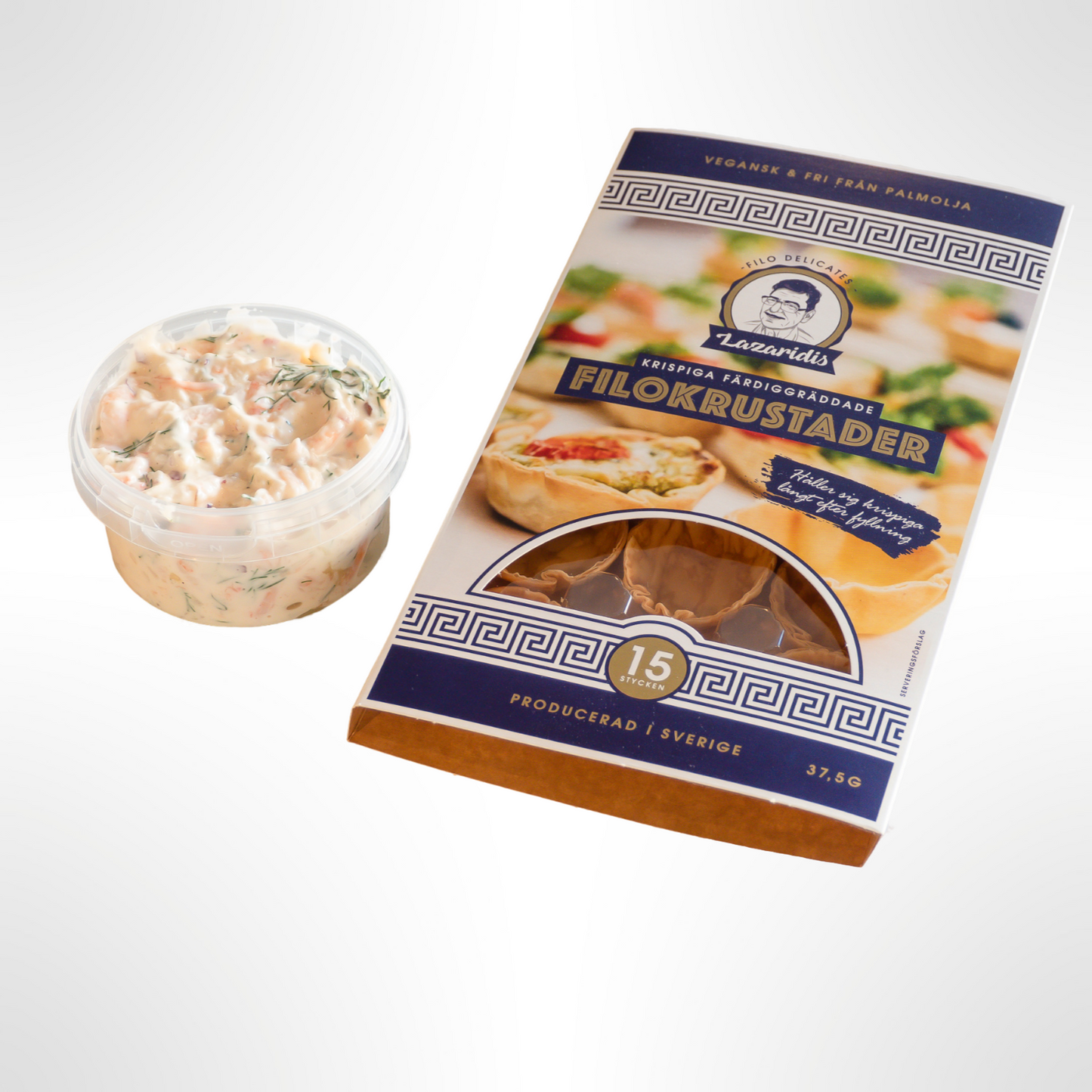 Skagen mix and filo crusts